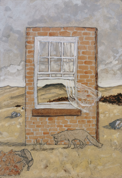 Vue du Mont Cantal 1 - 21x30 - tempera